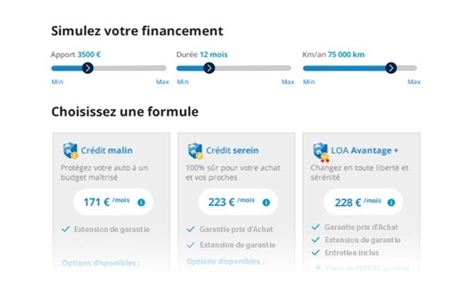 Visuels des packs financement Briocar