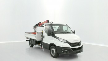 IVECO Daily Fg VUL Daily 35S14H 3750 2.3 136ch Benne Alu JPM + Grue PK 3400 + Pince neuve 190km révisée et livrable partout en France