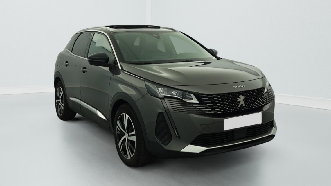 PEUGEOT 3008 Hybrid 225 e-EAT8 GT Gris Platinium Toit Noir