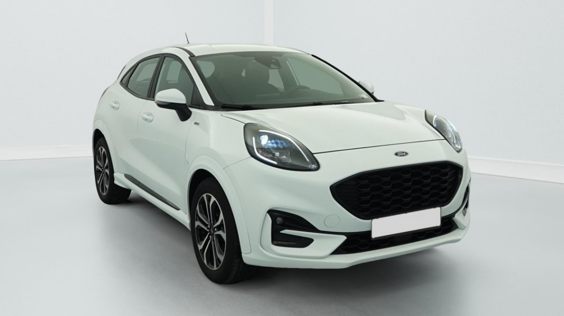 FORD Puma 1.0 EcoBoost 125 ch mHEV S S Powershift ST-Line Blanc Glacier 