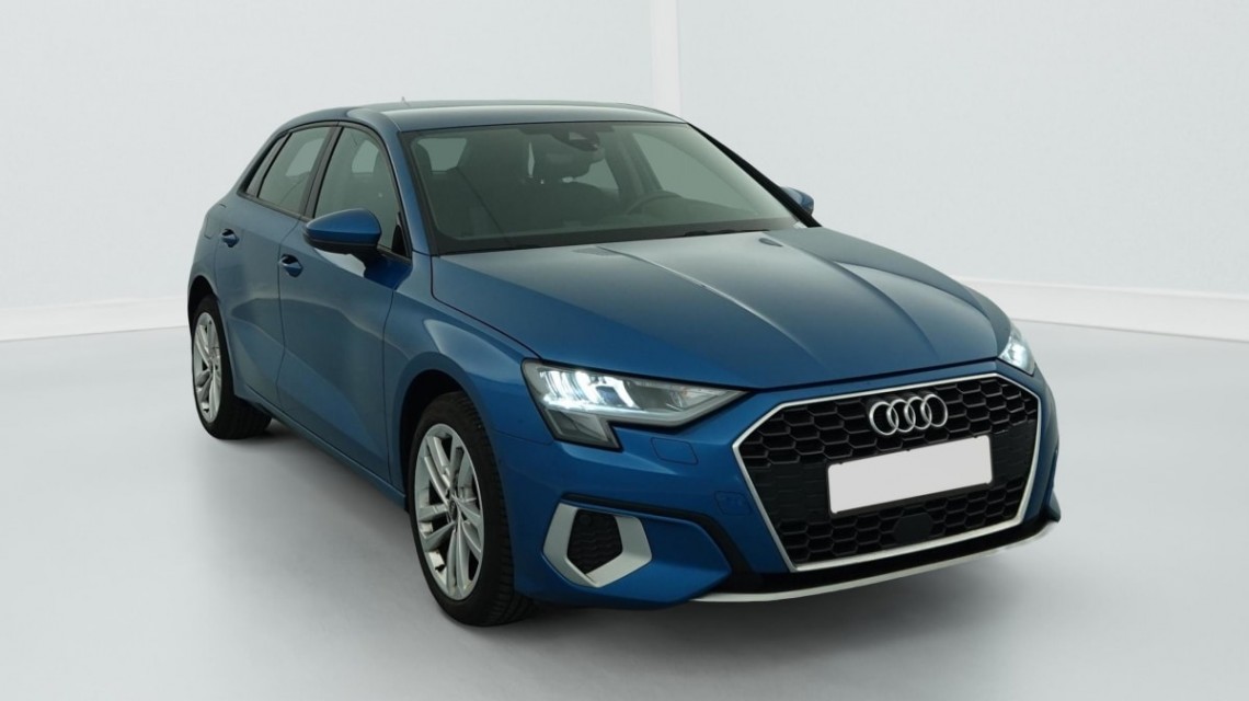 AUDI A3 Sportback 30 TFSI 110 Design Bleu Atoll