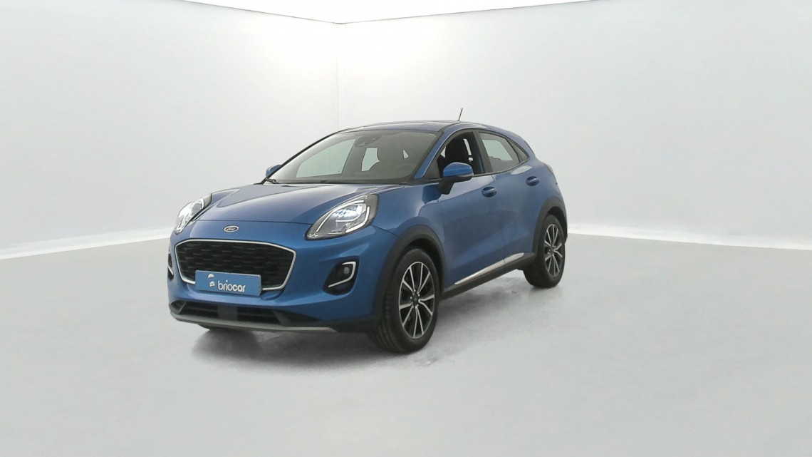 FORD Puma 1.0 EcoBoost 125ch mHEV Titanium + Attelage Fashion Bleu Island Métallisée