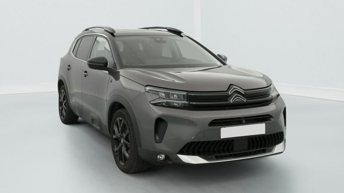 CITROEN C5 Aircross Hybride Rechargeable 180 e-EAT8 Max Gris Platinium Toit Noir